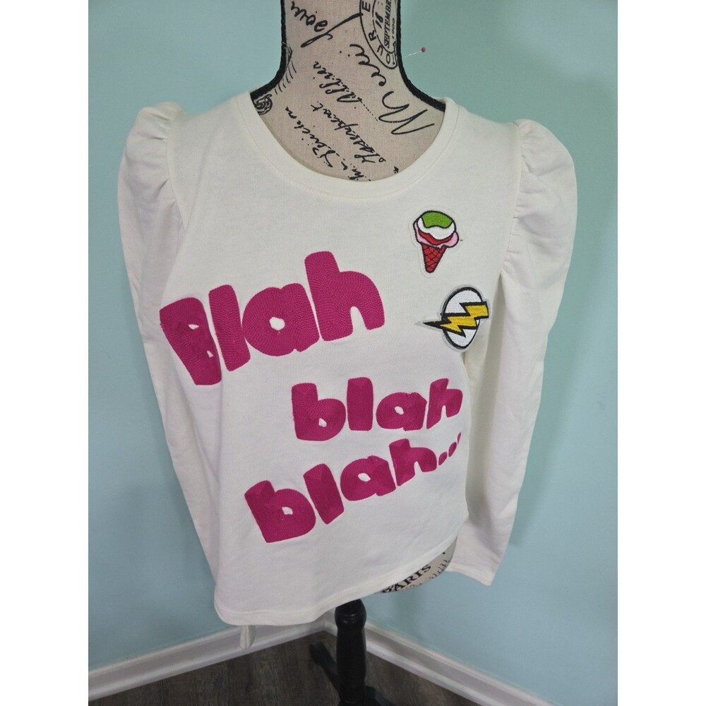 Dixie blah blah blah long sleeve embroidered shirt medium boutique